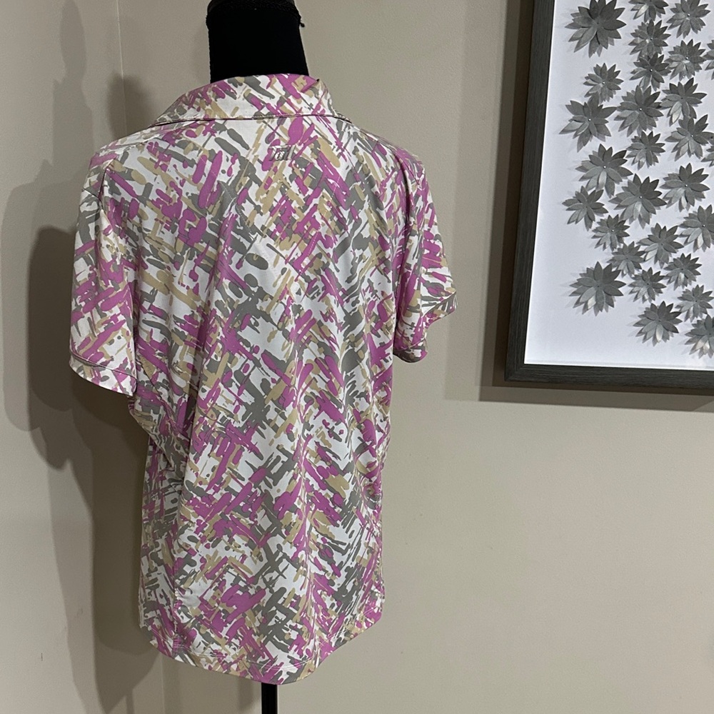 *Tail* Short Sleeve Button-Down Top Multicolor Ab… - image 5